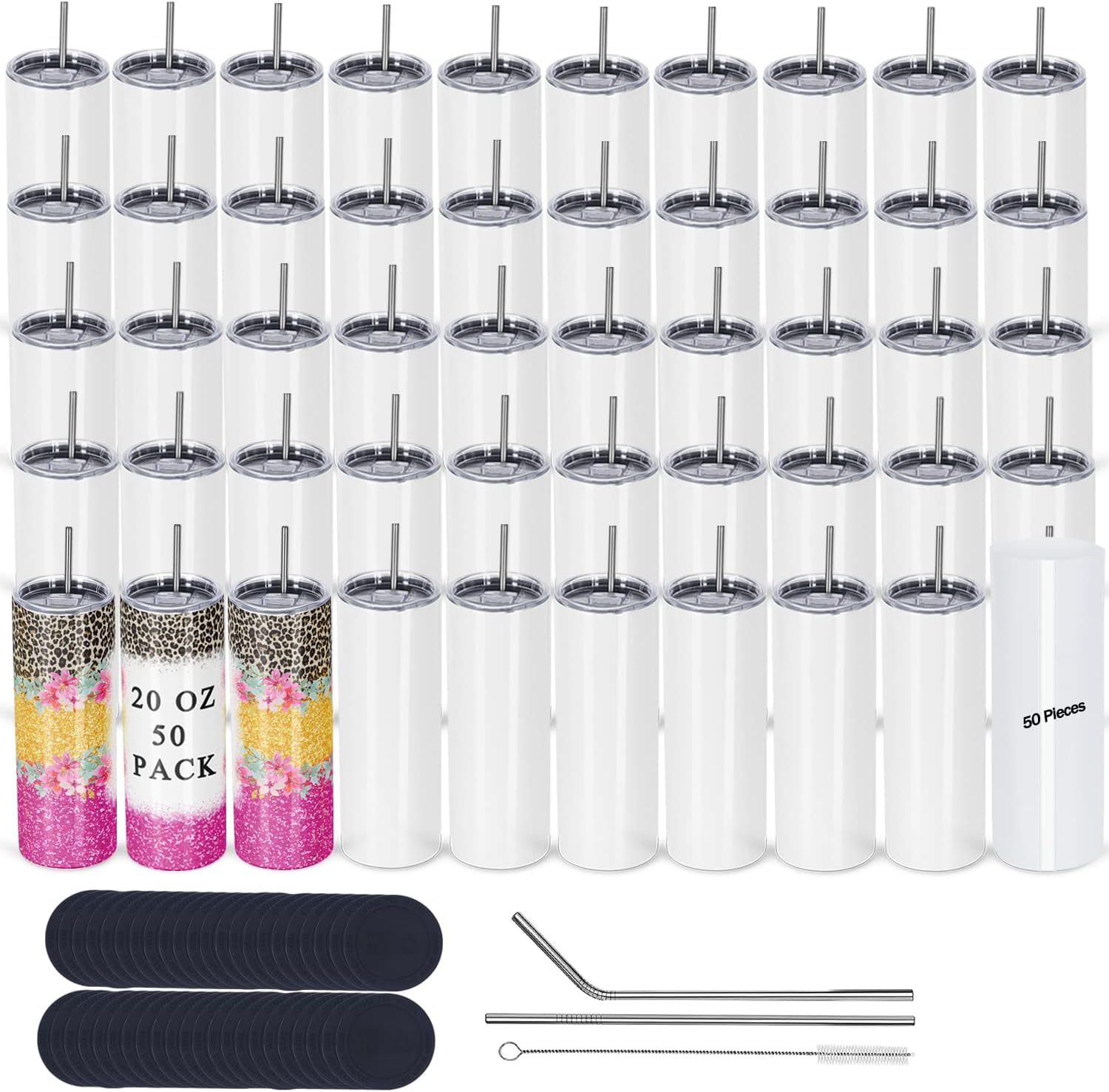Tumbler 20Oz White - 50 sztuk kubków do sublimacji luzem